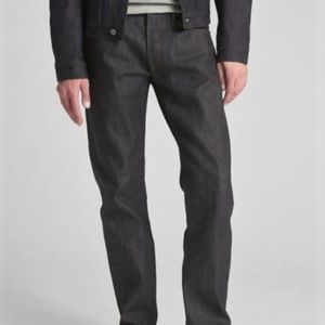 Gap Selvedge Straight Jeans 36/30 Raw Indigo